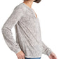 Blusa camponesa com estampa de chita Lucky Brand feminina, tamanho médio - Branco, tamanho médio