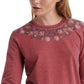 Lucky Brand Colar Feminino Bordado Moletom Vermelho Tamanho X-S