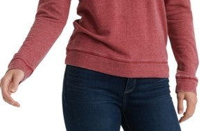 Lucky Brand Colar Feminino Bordado Moletom Vermelho Tamanho X-S