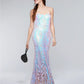 Vestido de festa infantil Say Yes To The Prom com lantejoulas iridescentes e sereia, turquesa/água, tamanho 7