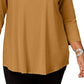 JM Collection Top feminino plus size com decote redondo dourado tamanho XXX-G
