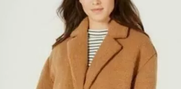 Coleção B Juniors' Faux-Faux Coat Marrom Tamanho Grande