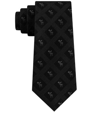 Tommy Hilfiger Men's Moose Textured Tie Black Size Regular