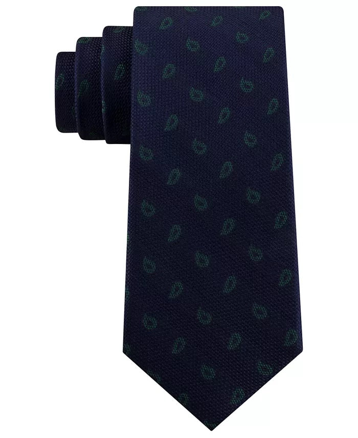 Gravata de seda Paisley texturizada clássica masculina Tommy Hilfiger, verde, tamanho regular