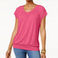 Camiseta feminina Blusa JM Collection Vermelha Tamanho XX-G