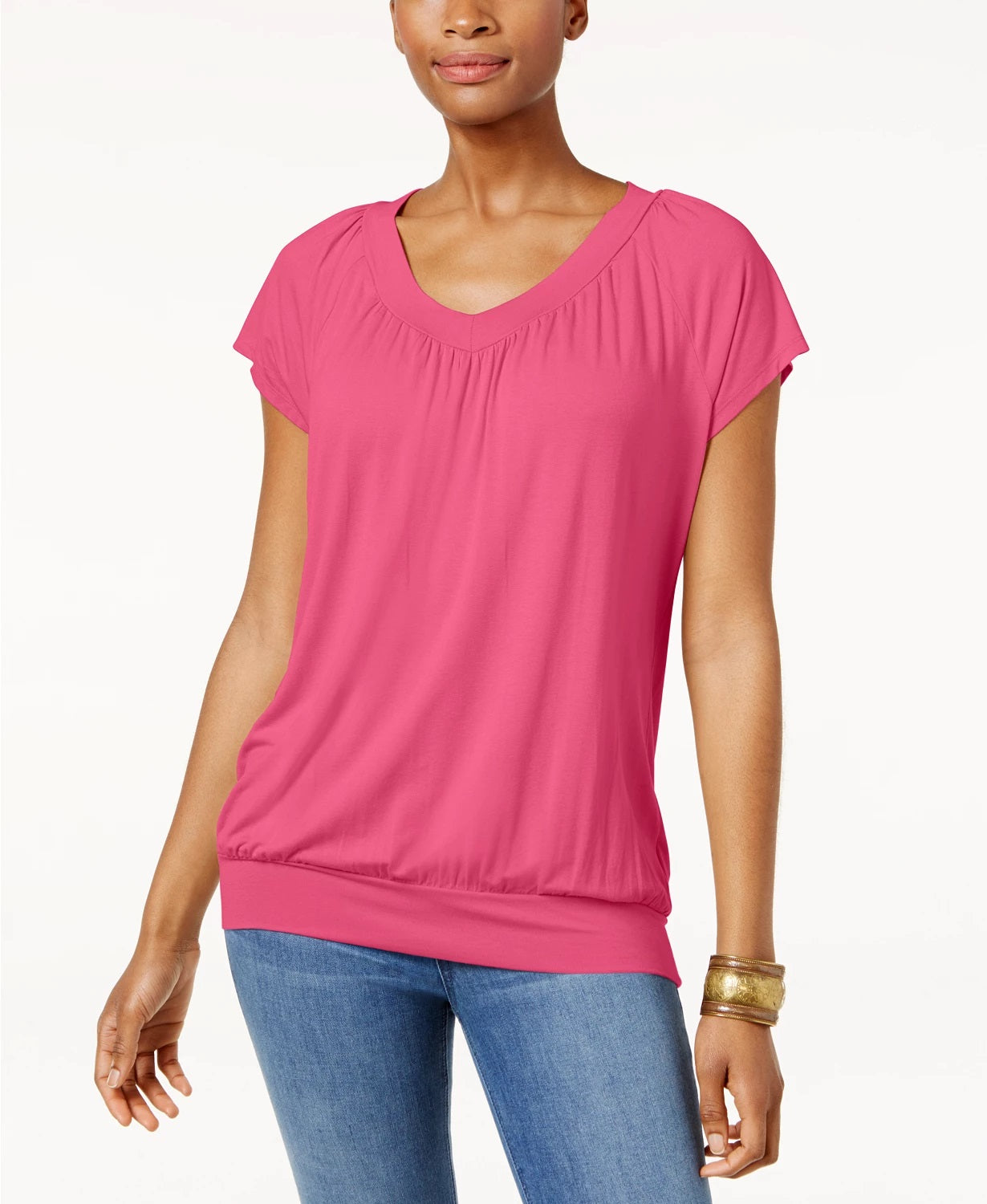Camiseta feminina Blusa JM Collection Vermelha Tamanho XX-G