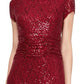 Vestido de renda com lantejoulas SL Fashions feminino vermelho tamanho 14