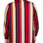 Blusa feminina Vince Camuto Mayfair listrada com babados e cetim, vermelha, tamanho 3X