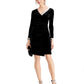 Vestido envelope falso com detalhes de veludo MSK feminino, preto, tamanho grande