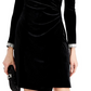 Vestido envelope falso com detalhes de veludo MSK feminino, preto, tamanho grande