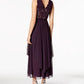 Vestido feminino pequeno de renda e chiffon com lantejoulas R &amp; M Richards, roxo, tamanho 1
