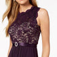 Vestido feminino pequeno de renda e chiffon com lantejoulas R &amp; M Richards, roxo, tamanho 1