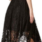 Vestido feminino Taylor estampado com bainha de lenço e renda, preto, tamanho 4