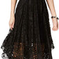 Vestido feminino Taylor estampado com bainha de lenço e renda, preto, tamanho 4