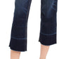 Calça jeans feminina American Rag de cintura alta com bainha larga, azul, tamanho 5