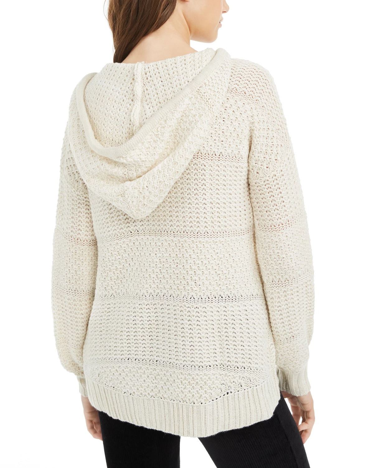 Moletom com capuz de malha mista American Rag Juniors, branco, tamanho médio