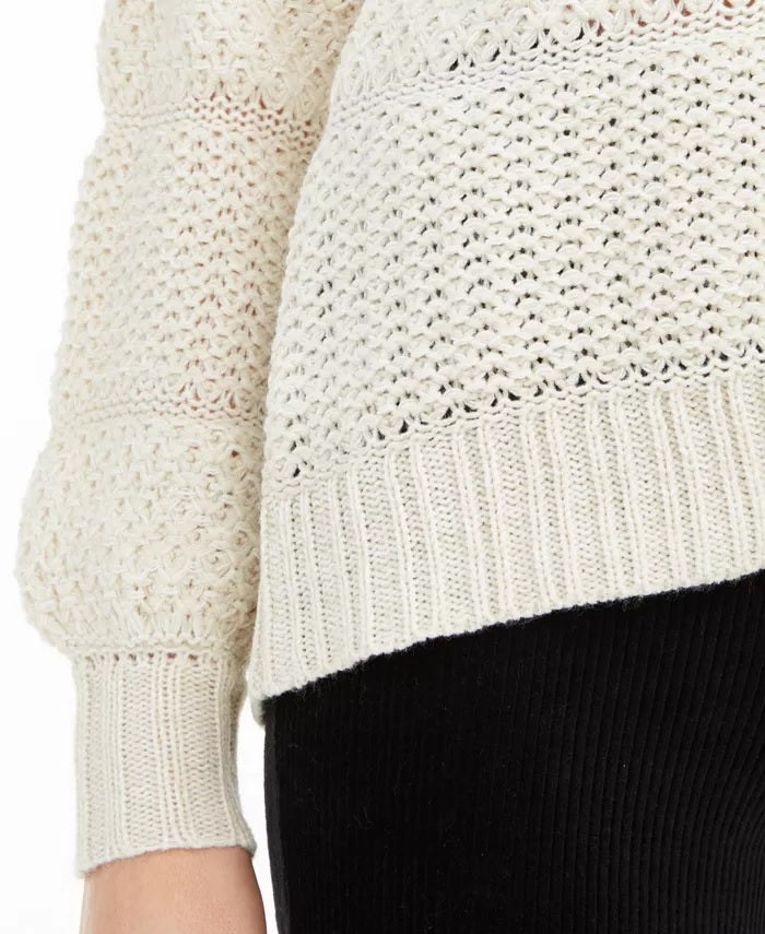 Moletom com capuz de malha mista American Rag Juniors, branco, tamanho médio