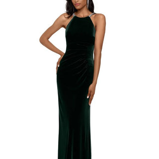 Vestido de veludo feminino Betsy &amp; Adam verde escuro tamanho 10