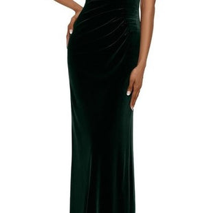 Vestido de veludo feminino Betsy &amp; Adam verde escuro tamanho 10