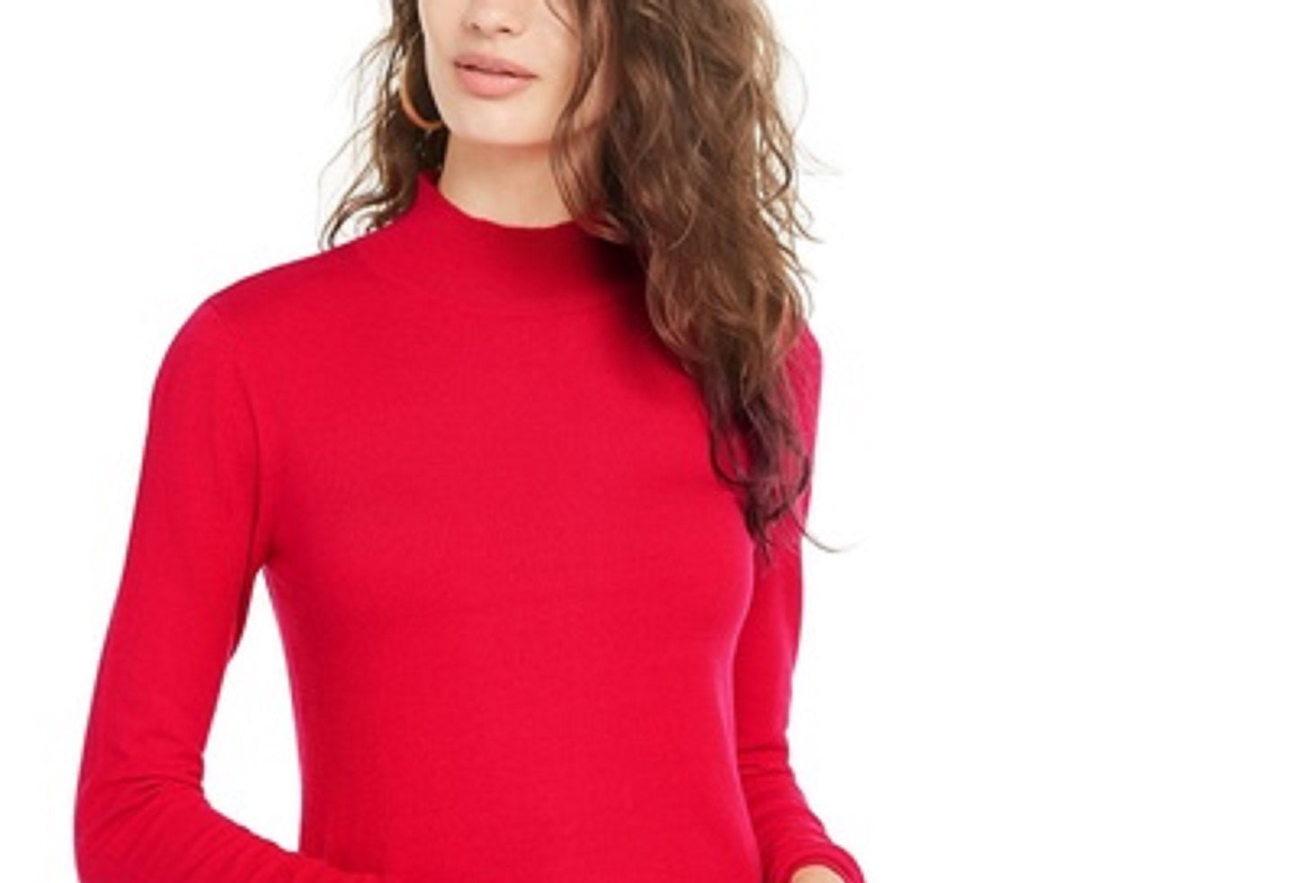 Camiseta de manga comprida com gola alta Planet Gold Juniors, vermelha, tamanho médio