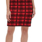 Vestido de mergulho xadrez flocado de veludo feminino Tommy Hilfiger, vermelho, tamanho 4