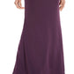 Vestido feminino Adrianna Papell Bluson com decote careca, roxo escuro, tamanho 2