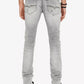 Calça Jeans Buffalo David Bitton Skinny Fit Max-X Stretch Moto Masculina Cinza Médio Tamanho 38X30