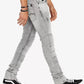 Calça Jeans Buffalo David Bitton Skinny Fit Max-X Stretch Moto Masculina Cinza Médio Tamanho 38X30