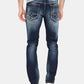 Calça jeans masculina Buffalo David Bitton Slim Fit Ash X Stretch, azul marinho, tamanho 40x32