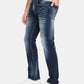 Calça jeans masculina Buffalo David Bitton Slim Fit Ash X Stretch, azul marinho, tamanho 40x32