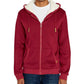 Buffalo David Bitton Fortino com zíper completo e forro de sherpa, masculino, vermelho escuro, tamanho médio