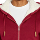 Buffalo David Bitton Fortino com zíper completo e forro de sherpa, masculino, vermelho escuro, tamanho médio