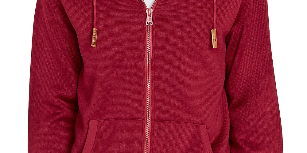 Buffalo David Bitton Fortino com zíper completo e forro de sherpa, masculino, vermelho escuro, tamanho médio