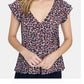 Blusa feminina Sanctuary Over The Moon Peplum manga esvoaçante vermelha preta tamanho X-Large