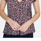 Blusa feminina Sanctuary Over The Moon Peplum manga esvoaçante vermelha preta tamanho X-Large