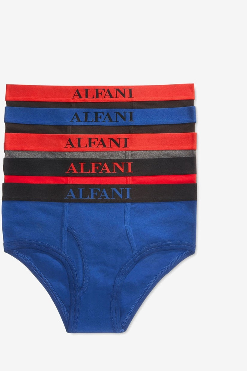 Cuecas de algodão Alfani masculinas, pacote com 5 unidades, tamanho extra grande, azul