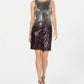 Vestido Calvin Klein Feminino com Paetês Cinza Tamanho 12
