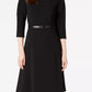Vestido Calvin Klein Feminino Manga Plissada Cinto Preto Tamanho 8