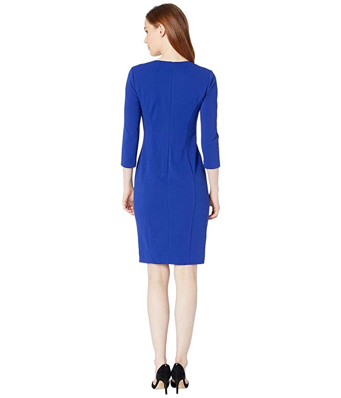 Vestido feminino Calvin Klein Petite sem mangas, gola redonda, trapézio, floral, tamanho 12