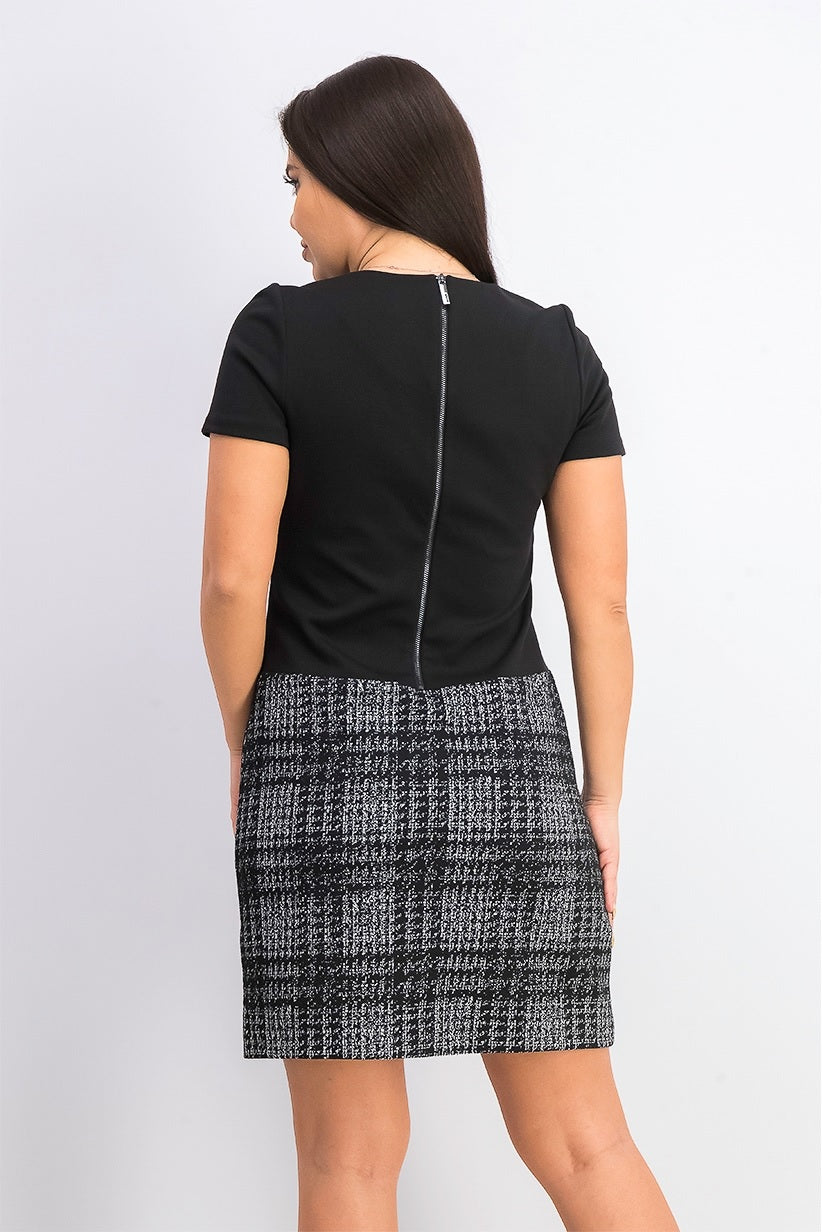 Vestido Calvin Klein Feminino Liso e Xadrez Preto Tamanho 8