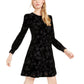 Vestido Calvin Klein Feminino Burnout Velvet Pattern A-Line Preto Tamanho 14