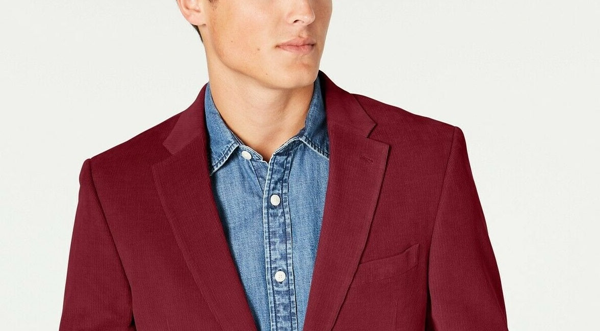 Tommy Hilfiger Jaqueta Esportiva Texturizada Masculina Modern-Fit Thflex Stretch Vermelha Tamanho 40