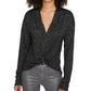 Top feminino Sanctuary Knot Interested com decote profundo, preto, tamanho X-S