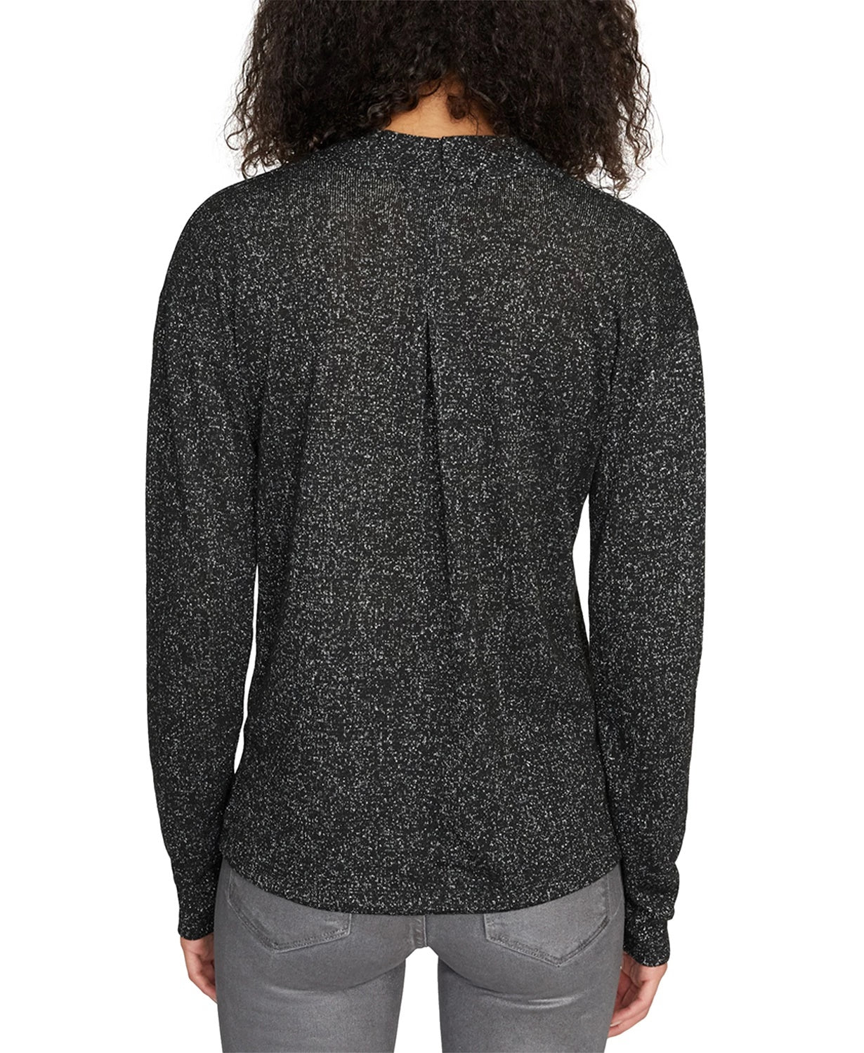 Top feminino Sanctuary Knot Interested com decote profundo, preto, tamanho grande
