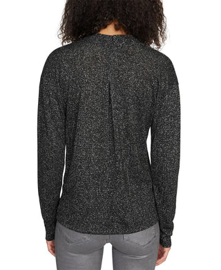 Top feminino Sanctuary Knot Interested com decote profundo, preto, tamanho grande