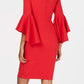 Vestido curto Calvin Klein feminino ombro a ombro, tamanho médio, vermelho, 4P