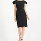 Vestido Calvin Klein Feminino com Babados e Ombros Preto Tamanho 2 Petite