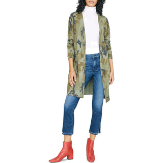 Cardigan longo de algodão misto Lenox feminino Sanctuary, verde, tamanho médio