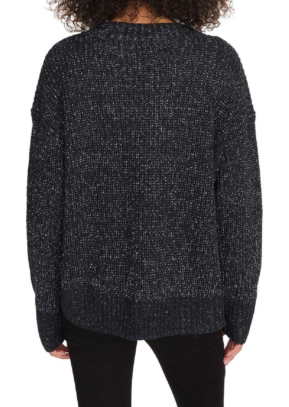 Suéter Sanctuary Feminino Shine On Metallic Marled Preto Tamanho Médio