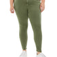 Calça jeans skinny plus size feminina rosa da Celebrity, verde, tamanho 22W